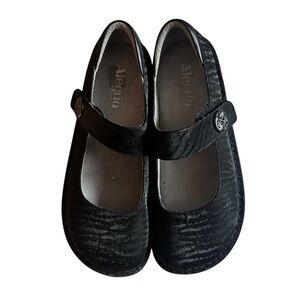 Alegria Paloma Caviar Mary Jane Wedge Comfort Shoes Black Sz 39
